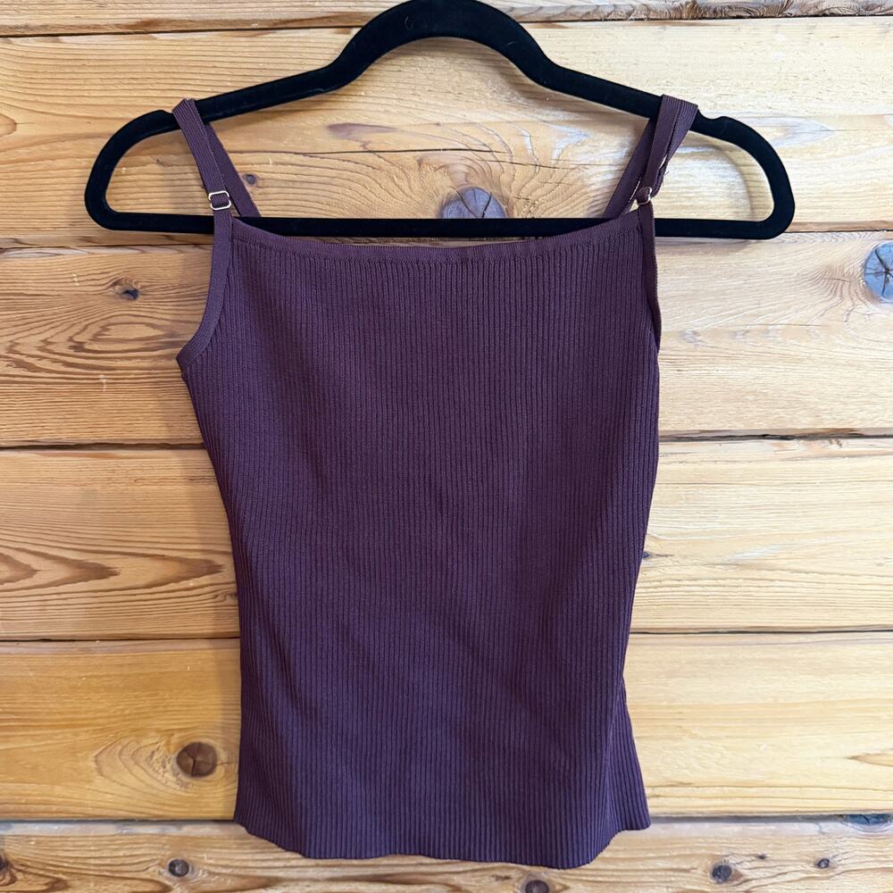 DISSH Brown Ribbed Tank Top Medium
